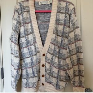 Vintage Plaid Cardigan Sweater